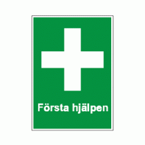 Första hjälpen skylt A6, dubbelsidig