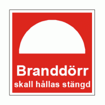 Skylt Branddörr A4