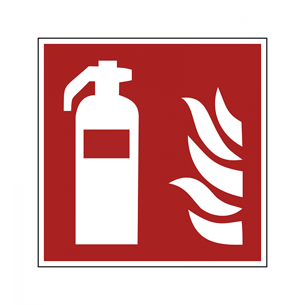 Upplysningsskylt: Brandsläckare, brandsläckarskylt
