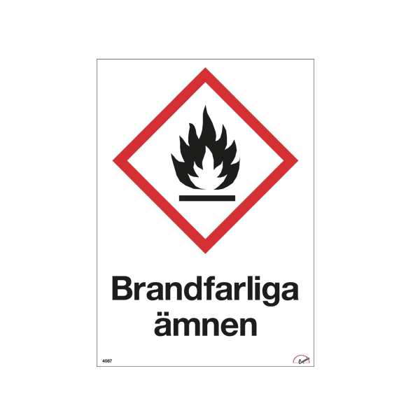 Varningsskylt Brandfarliga ämnen