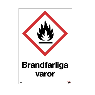 Skylt Brandfarliga mnen A4