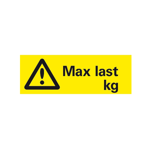 Skylt Max last kg [1/2 A4]