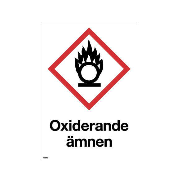 Skylt A4 Oxiderande mnen