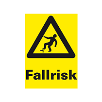 Skylt Fallrisk