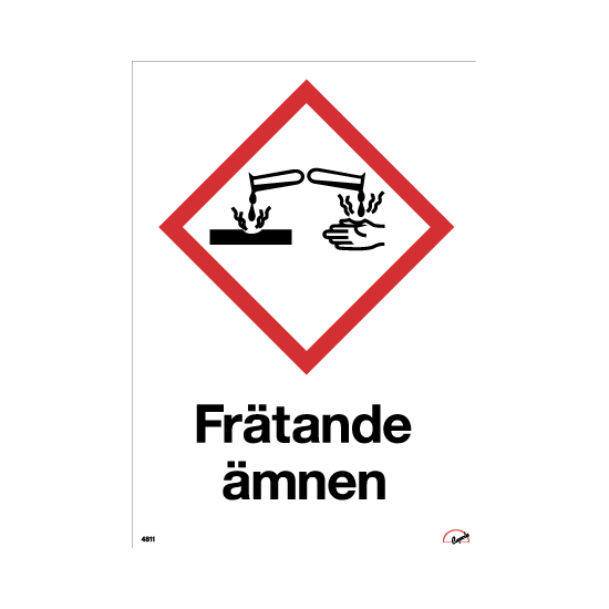 Varningsskylt Frätande ämnen
