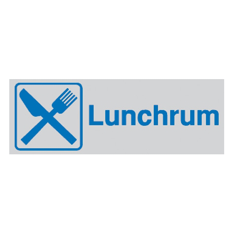 Skylt Lunchrum