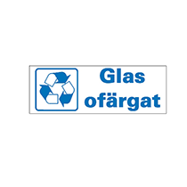 Skylt för ofärgat glas