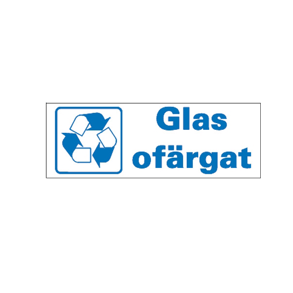 Skylt fr ofrgat glas