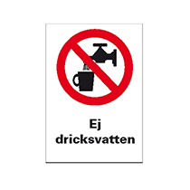 Skylt Ej dricksvatten