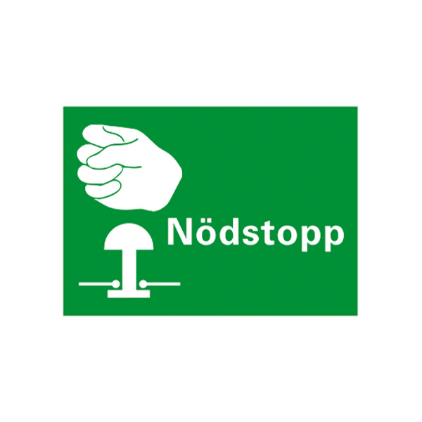 Skylt Ndstopp