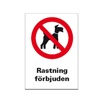 Rastning av hund förbjuden