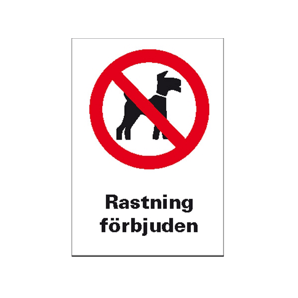 Rastning av hund förbjuden