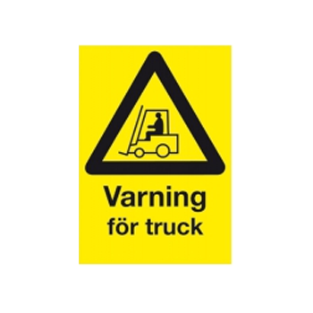 Varningsskylt Varning fr truck