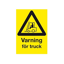 Varningsskylt Varning för truck