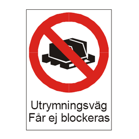 Utrymningsvg fr ej blockeras